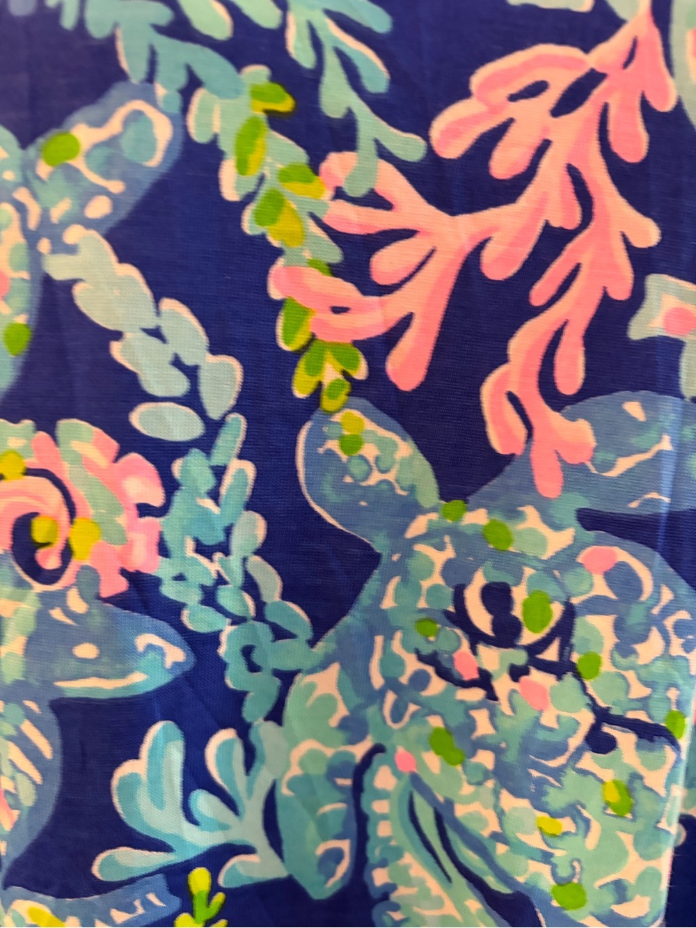 Lilly Pulitzer Navy Floral Spaghetti-Strap Dress with Pink Trim - Picture 6 of 8